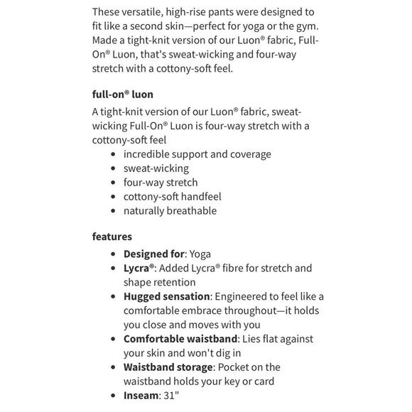 Lululemon Wunder Under Hi-Rise Tight Ombre Black 31" •2• Luon Full Length w5af7s - Picture 5 of 14